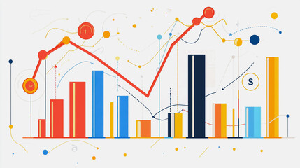 Fototapeta premium charts and graphs with statistics to innovative analyze business potential and forecast future development of companies growth.