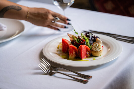 Roasted vegetables and prosciutto salad