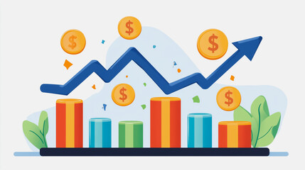 Fototapeta premium charts and graphs with statistics to innovative analyze business potential and forecast future development of companies growth.