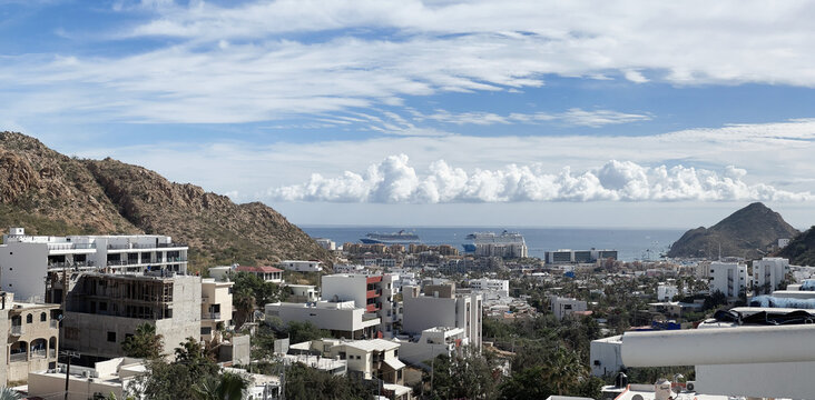 View to a bay in a coastal city