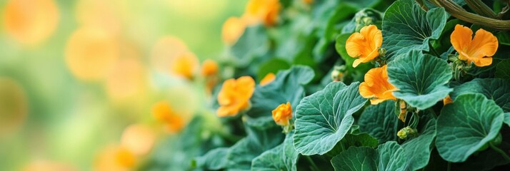 Obraz premium This close-up view highlights flourishing flowering plants with colorful blooms thriving in a lush garden setting. Generative AI