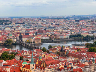 Obraz premium Prague, Czech Republic - aerial city view
