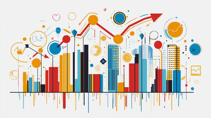 Obraz premium charts and graphs with statistics to innovative analyze business potential and forecast future development of companies growth.
