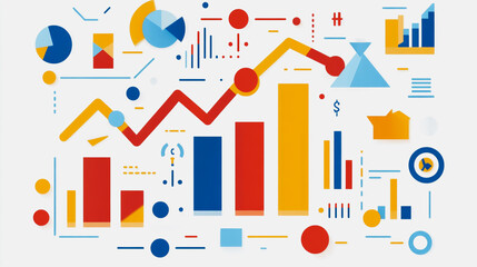 Fototapeta premium charts and graphs with statistics to innovative analyze business potential and forecast future development of companies growth.