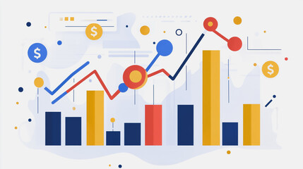Fototapeta premium charts and graphs with statistics to innovative analyze business potential and forecast future development of companies growth.