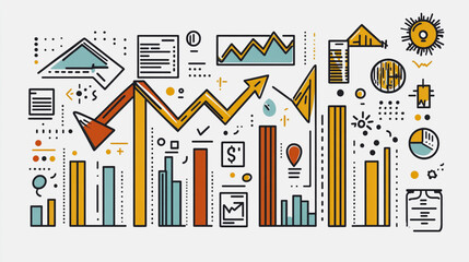 Fototapeta premium charts and graphs with statistics to innovative analyze business potential and forecast future development of companies growth.