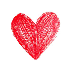 Red drawn heart clipart