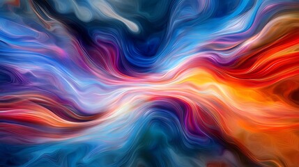 Obraz premium Bright and bold hues blend together in a dynamic and captivating display as they cascade through a portal, symbolizing the passage of time and the fluidity of existence.