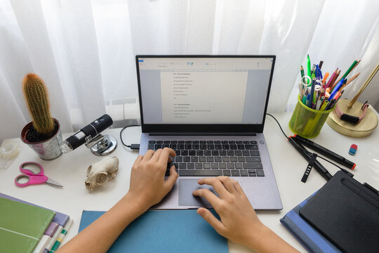 Familiarization with a practice test in mathematics at home