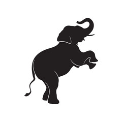 elephant silhouette on white background