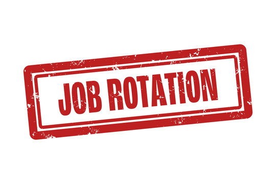 Job rotation . A red stamp isolated on white background.