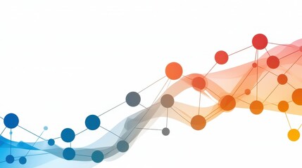 Abstract lines and circles in vibrant colors with a modern design on a white isolate background.