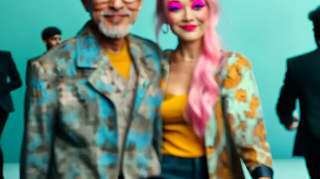 group of pank people in the city