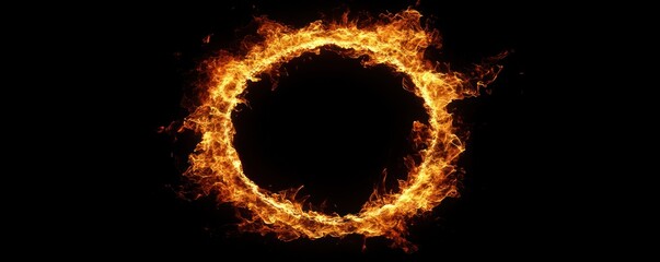 Fiery Ring Illuminates Darkness with its Intense Glow and Dramatic Energy in a Mesmerizing Display