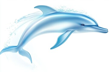 Obraz premium Lively Dolphin Swimming Gracefully Through Crystal-Clear Ocean Waters With Vibrant Energy