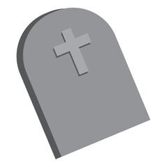 Obraz premium Simple tombstone with cross for Halloween decor, Vector