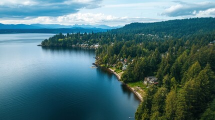 Naklejka premium high angle view in Washington state 