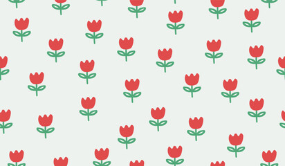 Cute tulips pattern background vector design