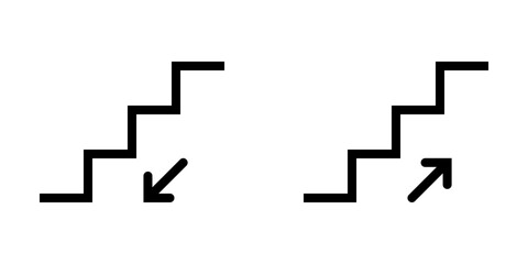 Stairs up and down pictogram. stairs sign illustration.