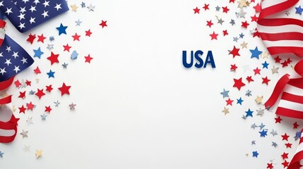 Obraz premium Celebration of USA Independence with Stars and Stripes Background