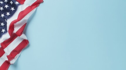 Fototapeta premium American Flag on Blue Background