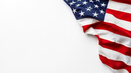 Obraz premium American Flag on White Background with Wave Effect