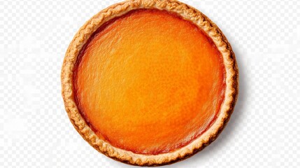 Delicious Pumpkin Pie on White Background