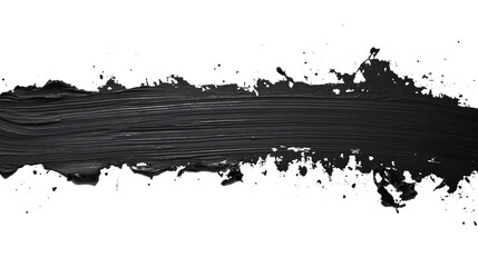 Stroke of black paint on a dark background, abstract art. Creative expression concept