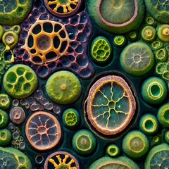 Cell of a plant as seen on a microscope 
