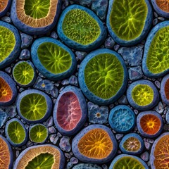 Cell of a plant as viewed from the microscope 