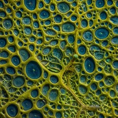 Plant cells as viewed from the microscope 