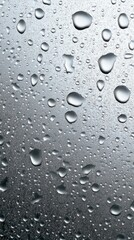 Raindrops on Glass Surface Textured Background Photography, Close-Up Water Droplets Macro Shot, Moisture Transparency Aesthetic, Nature Rainfall Patterns
