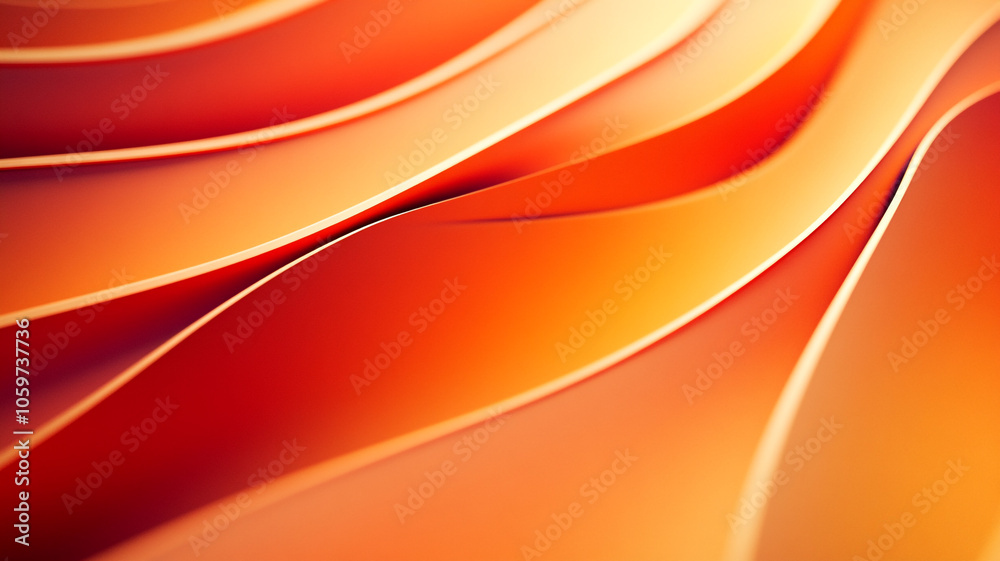Poster soft orange waves create a dynamic abstract pattern with fluid shapes and gentle curves