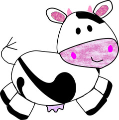 Vaquinha fofinha. arte. ilustração