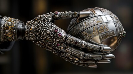 Robot Hand Lifting Decorative Gems Carefully