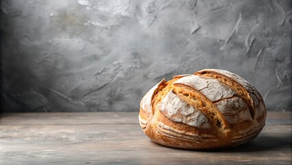 Fototapeta premium Freshly baked country bread on rustic table