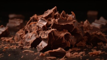 Close-up of Chocolate Chunks and Shavings