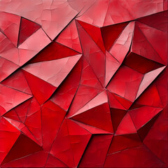 Red Angular Geometric Abstract Texture with Cracked Surface