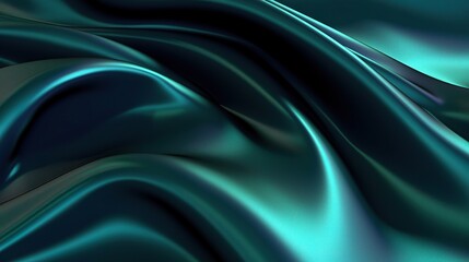 Obraz premium Glossy Turquoise and Green Metallic Fabric Texture
