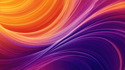 Obraz premium Vibrant gradient background with swirling lines in purple and orange, creating an abstract wallpaper design