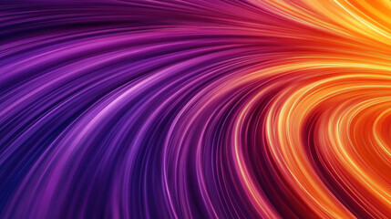 Obraz premium Vibrant gradient background with swirling lines in purple and orange, creating an abstract wallpaper design