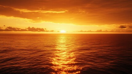 Obraz premium Sunset on the Atlantic, with Titanic profile beautifully lit by golden light, evoking the timeless elegance of ocean travel