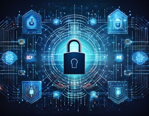 Abstract Cybersecurity Graphic Design