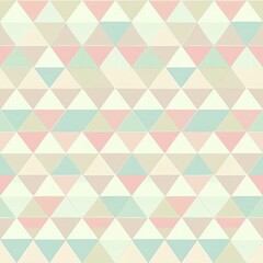 Abstract geometric pattern with pastel colored triangles on a light background. Seamless tile