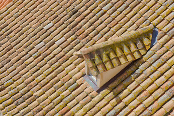 Traditional Terracotta Roof Tiles and window in Dubrovnik