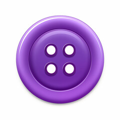 A vibrant purple button with four holes resting on a clean background