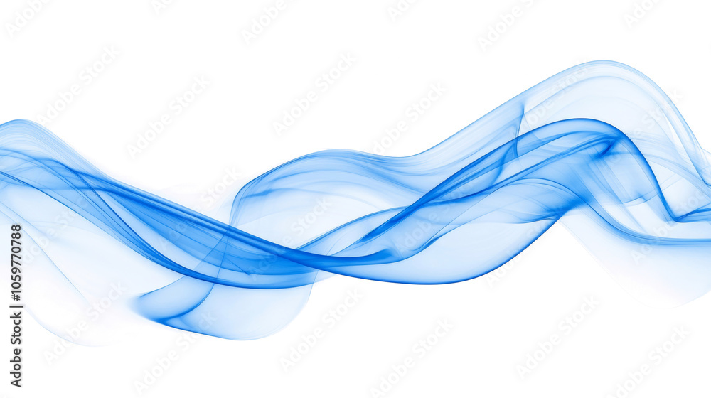 Poster abstract fluid blue wave on transparent background