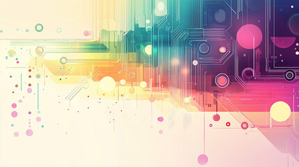 Fototapeta premium Abstract digital background vector illustration with gradient colors, geometric shapes, and circuit patterns, featuring an industrial design style with a flat composition