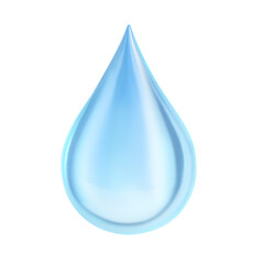 One drop of clear water isolated on white