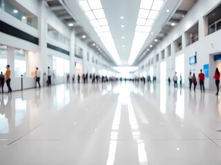 Fototapeta premium Large empty convention corridor, ambient lighting, ideal for business trade fairs